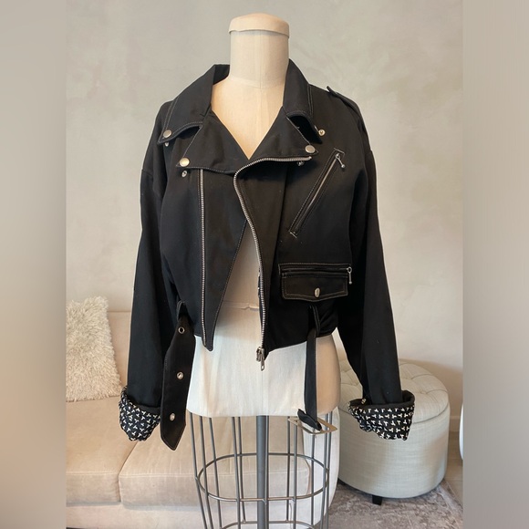 VINTAGE RARE 80s MOTO THE LABEL SPECTOR’S PAR SELECTO FRENCH BLACK JACKET SZ S - Picture 7 of 16